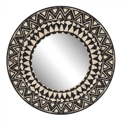 [11962] MIROIR 40CM IMPRIME ETHNIQUE