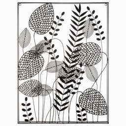 [14836] DECORATION MURALE METAL FEUILLES 61X80