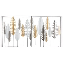 [12008] DECORATION MURALE METAL FEUILLE 134X68