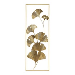 [14813] DECO MURAL METAL GINKO 31X89