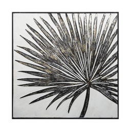 [14812] DECO METAL RELIEF FEUILLE 63X63