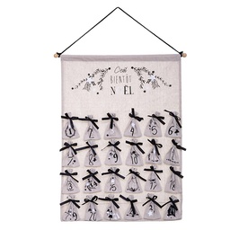 [12037] DECO CALENDRIER AVENT TEXTE POCHON X24