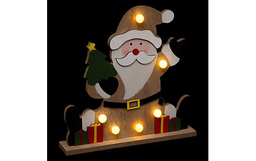[12045] DECO INTERIEUR PERE NOEL BOIS 6L H25 PILES