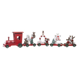[12050] OBJET BOIS TRAIN 4 WAGONS NOEL