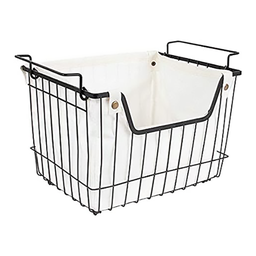 [12141] PANIER METAL FILAIRE AVEC DOUBLURE 32X27X23CM