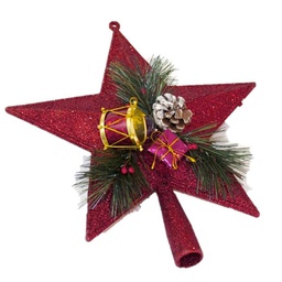 [12168] DECO POINTE D ARBRE ETOILE ROUGE 21CM