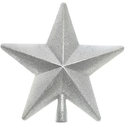[12169] DECO POINTE D ARBRE ETOILE ARGENT 21CM