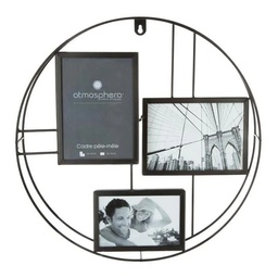 [15252] PELE MELE METAL ROND COULEUR NOIR 3 PHOTOS