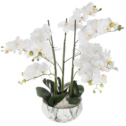 [15157] ORCHIDEE EN POT CIMENT COULEUR MARBRE H65