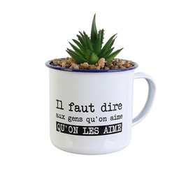 [12250] PLANTE ARTIFICIELLE MUG EMAILLE