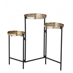 [15440] POTS SUPPORT METAL NOIR ET OR