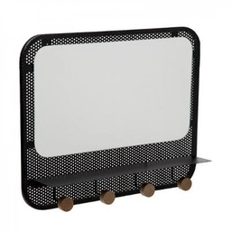 [12279] PATERE MIROIR METAL/BOIS 4 TETES