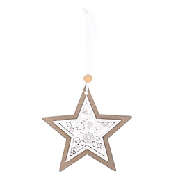 [12769] SUJET DE NOEL BOIS FORME AJOURE PAILL