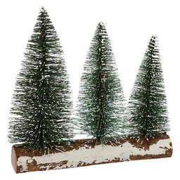 [12786] SUJET 3 SAPINS NOEL S/BRANCH H22CM