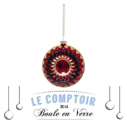 [12799] SUJET DE NOEL VERRE 9CM NOIR ROSE