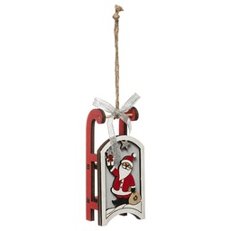 [12816] SUJET DE NOEL BOIS LUGE PN 11CM
