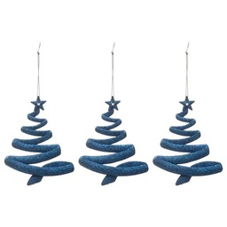 [12819] SUJET DE NOEL SAPIN BLEU PAILLETTE X3