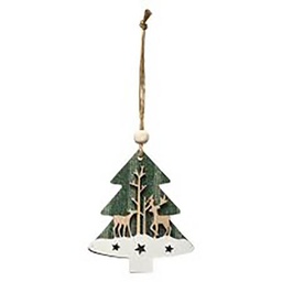 [12822] SUJET DE NOEL BOIS SAPIN VERT 10CM