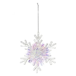 [12850] SUJET DE NOEL BOIS FLOCON IRIS 18CM 2ASS