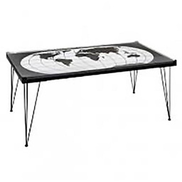[12870] TABLE BASSE METAL RECTANGLE MAP