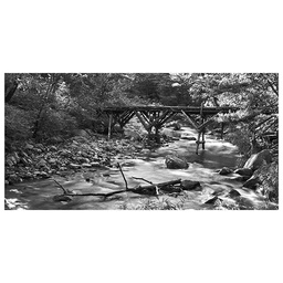 [15759] TOILE 45X65 WOODEN BRIDGE