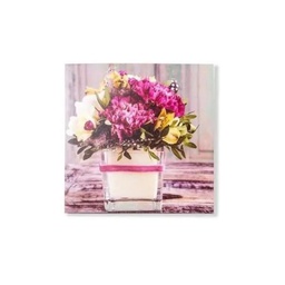[13073] TOILE 30X30 ROSES DANS VASE