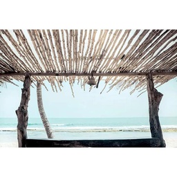 [13078] TOILE 30X45 CABANE SUR PLAGE