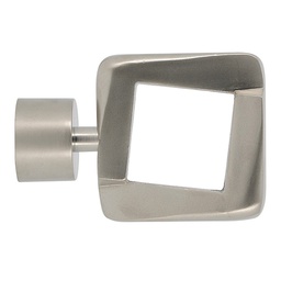 [13463] EMBOUT CARRE SANS RIVET D28 CHROME MAT