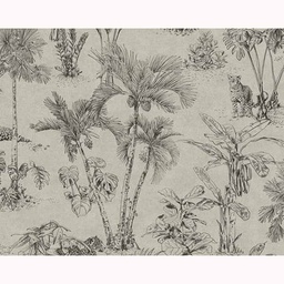 [13746] PAPIER PEINT PV INTERIEUR TROPICAL JUNGLE NOIR FD LIN