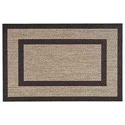 [14064] TAPIS VINYLE TRESSE CADRE2 GOLD 120X180