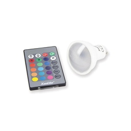 [16115] SPOT GU10 35W 100° RVB + WHITE 400LM 2700K + REMOTE