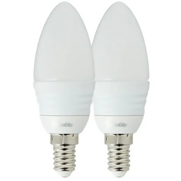 [16135] PACK 2 AMPOULES LED FLAMMES OPAQUES SMD E14 470LM 2700K 6W