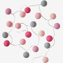 [16380] GUIRLANDE MULTICOLORE 8 BOULES (ROSE,VERT,ORANGE)
