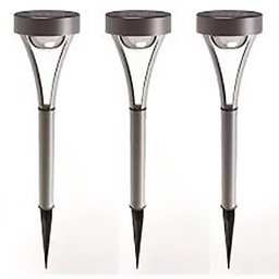 [16382] BORNES SOLAIRES DISCO 25 LUMENS - LOT DE 3 LED BLANC + RVB