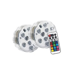 [16384] LOT 2 LAMPES FLOTTANTES A PILES AAA DISPLAY IP68 RVB