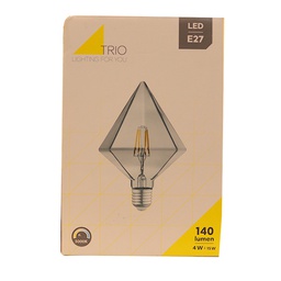 [16561] AMPOULE TRIO E27 FILAMENT 4W/ 140LM 3000K 1X CRISTAL PYRAMID SMOKED
