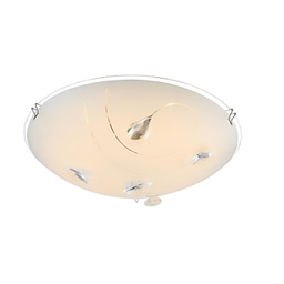 [16916] PLAFONNIER NICKEL MAT VERRE OPAQUE