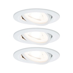 [17706] KIT SPOT ENCASTRE NOVA ROND ORIENTABLE LED 3X6,5W 2700K GU10 BLANC DEPOLI