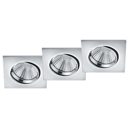 [17766] ECLAIRAGE ENCASTRE TRIO PAMIR INCL. 3 X SMD, 5,5W, 3000K, 345LM 8,5 X 8,5CM, H:5,4CM, CUTOUT D:7,2CM