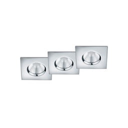 [17780] ECLAIRAGE ENCASTRE TRIO ZAGROS INCL. 3 X SMD, 5,5W, 3000K, 345LM 8,5 X 8,5CM, H:5,4CM, CUTOUT D:7,2CM