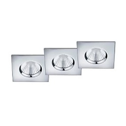 [17781] ECLAIRAGE ENCASTRE TRIO ZAGROS INCL. 3 X SMD, 5,5W, 3000K, 345LM 8,5 X 8,5CM, H:5,4CM, CUTOUT D:7,2CM