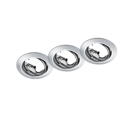 [17815] ECLAIRAGE ENCASTRE - JURA ROND CHROME EXCL.3XGU10 MAX.15W D:9CM