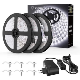 [17966] FUNCTION KIT RUBAN SIMPLE LED 10M RGB 28W 230/12V DC BLANC METAL PLASTIQUE