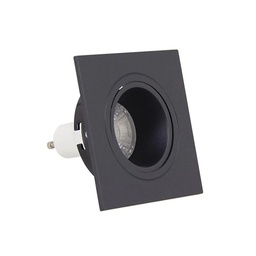 [18136] LOT DE 3 SPOTS GU10 50W 2700K CARRE ORIENTABLE NOIR IP20