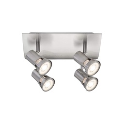[18165] SPOTS TEJA MAX 4X10W GU10 NICKEL SATINE METAL