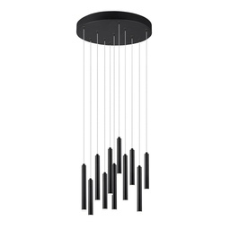 [18591] SUSPENSION TRIO TUBULAR INCL. 11 X 2,5W LED 3000K 11 X 200LM NOIR