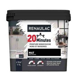 [110355] RENAULAC 20MN MURS ET BOISERIES MAT NOIR 1L