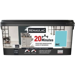 [110362] RENAULAC 20MN MURS ET BOISERIES MAT BLEU CYAN 2,5L