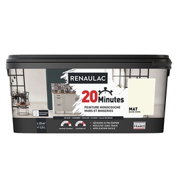 [110372] RENAULAC 20MN MURS ET BOISERIES MAT BLANC IVOIRE 2,5L
