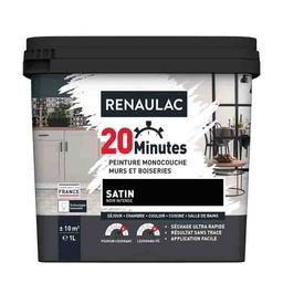 [110385] RENAULAC 20MN MURS ET BOISERIES SATINE NOIR INTENSE 1L